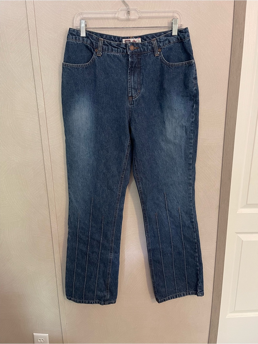 Vintage Y2K Faded Glory Bootcut Jeans Size 12 Pintuck Detail 100% Cotton